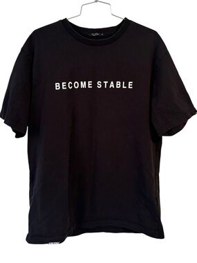 TBJ Nearby Streetwear Become Stable Thick Black Graphic Tee Size 105 / Large